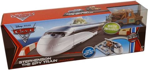 Disney / Pixar CARS 2 Movie Maters Secret Mission Vehicle Playset Stephenson The Spy Train ...