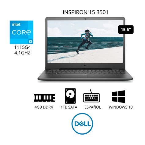 Laptop DELL inspiron 15 3501 intel core I3 11va Gen RAM SSD 4GB 256GB led 15.6" - INFOTRON