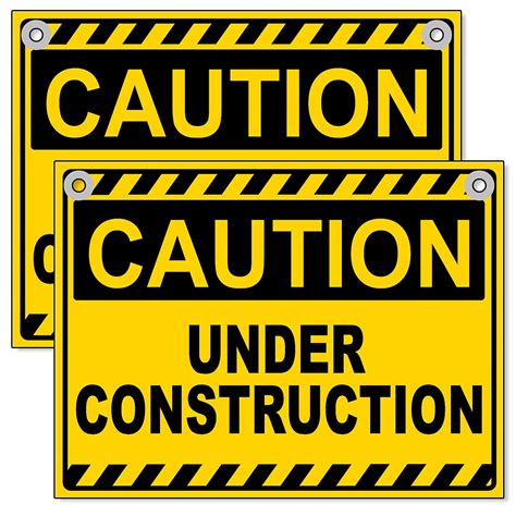 Buy 2 PC Under Construction Sign - 12 x 8 Coroplast Caution Area Under ...