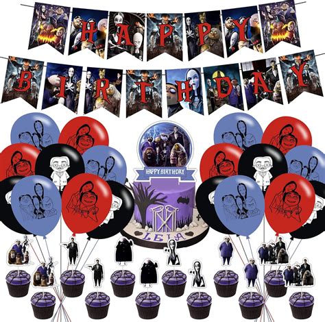 Amazon.com: The Addams Family Party Set, Addams Family Birthday Party Decor Included happy ...