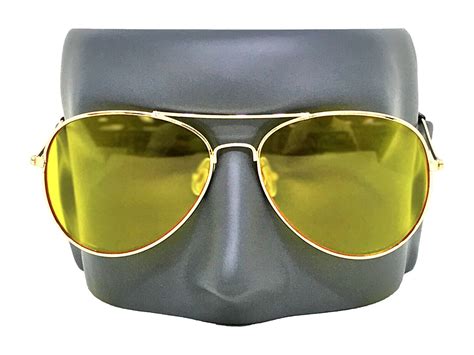 Aviator Tactical Shooting Glasses Yellow Lens Military Night Driving Sunglasses - Sunglasses