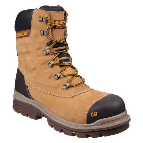 CAT Premier Honey Nubuck Waterproof Easy On Side Zip Mens Safety Boots Cat Workwear, Safety ...