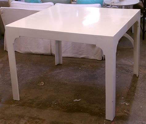 Dining Table: White Square Lacquered Wood ... • Psw