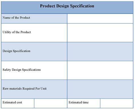 Product Specification Template Word - Letter Words Unleashed ...