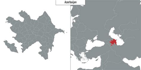 map of Azerbaijan and location on Europe map 28648987 Vector Art at ...