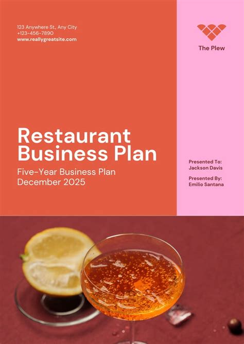 Free printable restaurant business plan templates | Canva