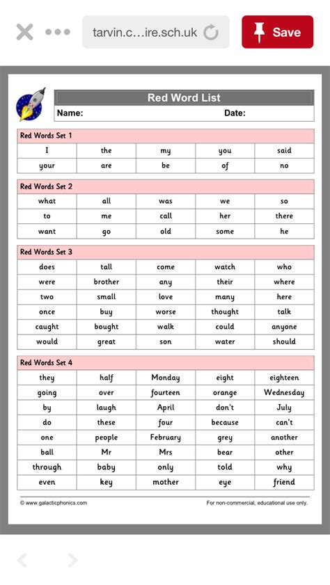 Pin by Mumma Bear on Phonics and writing | Red words, Word list, Phonics