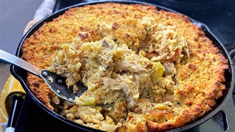 Southern Skillet Cornbread Chicken & Dressing Recipe