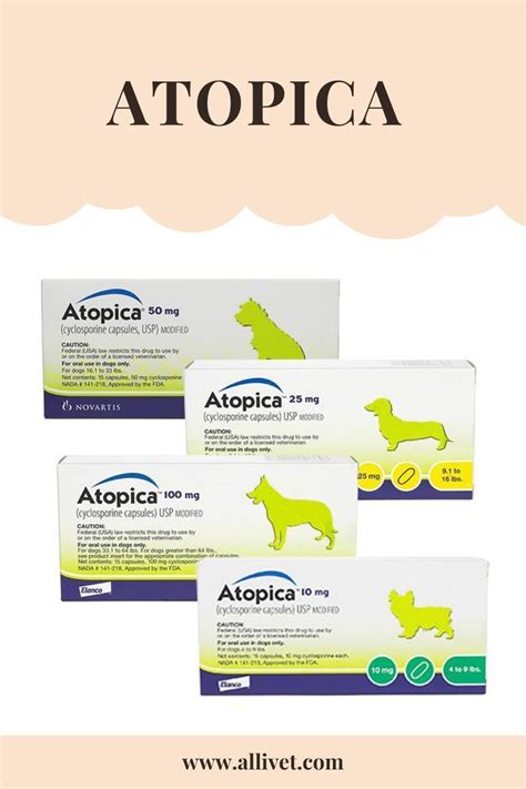 Atopica for Dogs, 15 Capsules | Allivet | Pet medications, Capsule, Atopic dermatitis