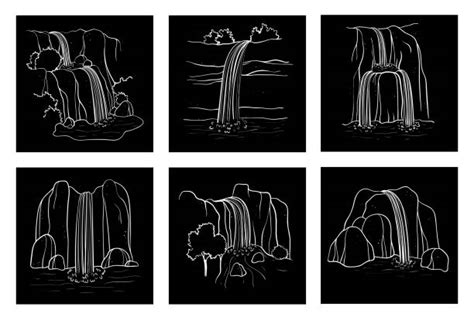 Royalty Free Waterfall River Silhouette Clip Art, Vector Images & Illustrations - iStock