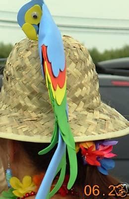 Jimmy Buffett Straw Hat Parrot Head Mardi Gras Beads | #40057462