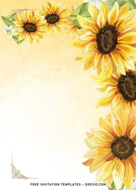 8+ Watercolor Sunflower Wedding Invitation Templates | Watercolor sunflower, Sunflower ...