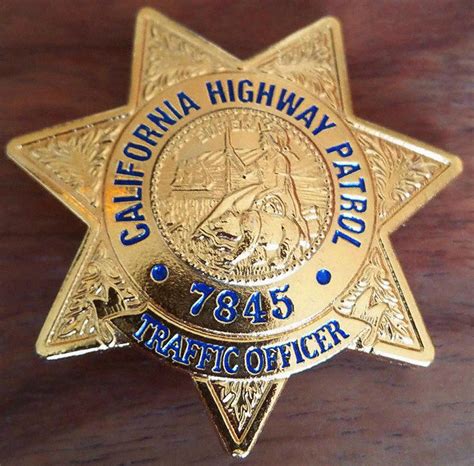 CALIFORNIA HIGHWAY PATROL BADGE 7845, CHP POLICE BADGE Traffic Officer ...