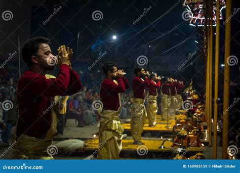 Ganga Aarti At Dashashwamedh Ghat Editorial Photo | CartoonDealer.com ...