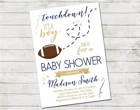 Football Baby Shower Invitation Football Baby Shower | Etsy