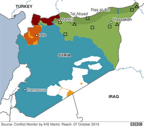 Situation in Syria - Map of BBC showing the situation in Syria: the ...