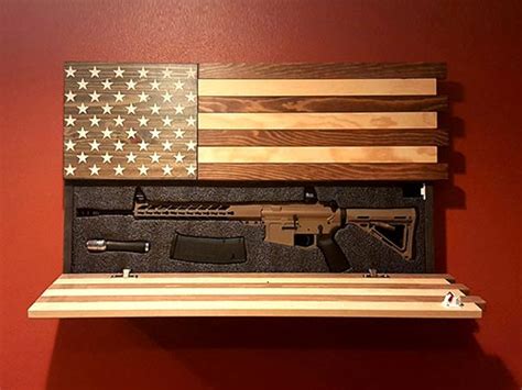 Wall Mounted American Flag Gun Cabinet - All Gifts Considered