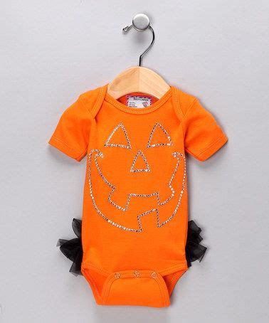 Take a look at this Orange Pumpkin Ruffle Bodysuit - Infant by Born 4 ...