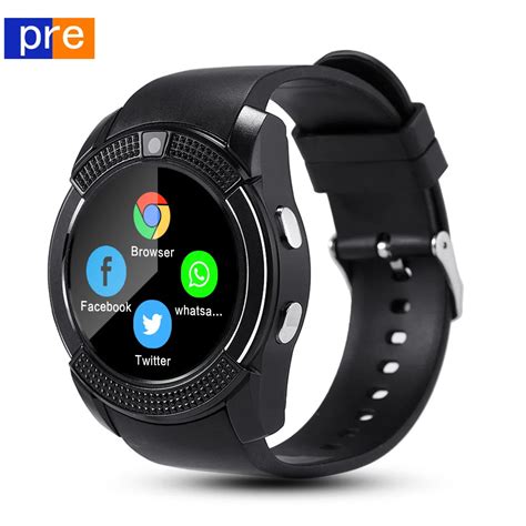 v8 Smart Watch sim card Men camera rounded Answer Call Dial Call ...