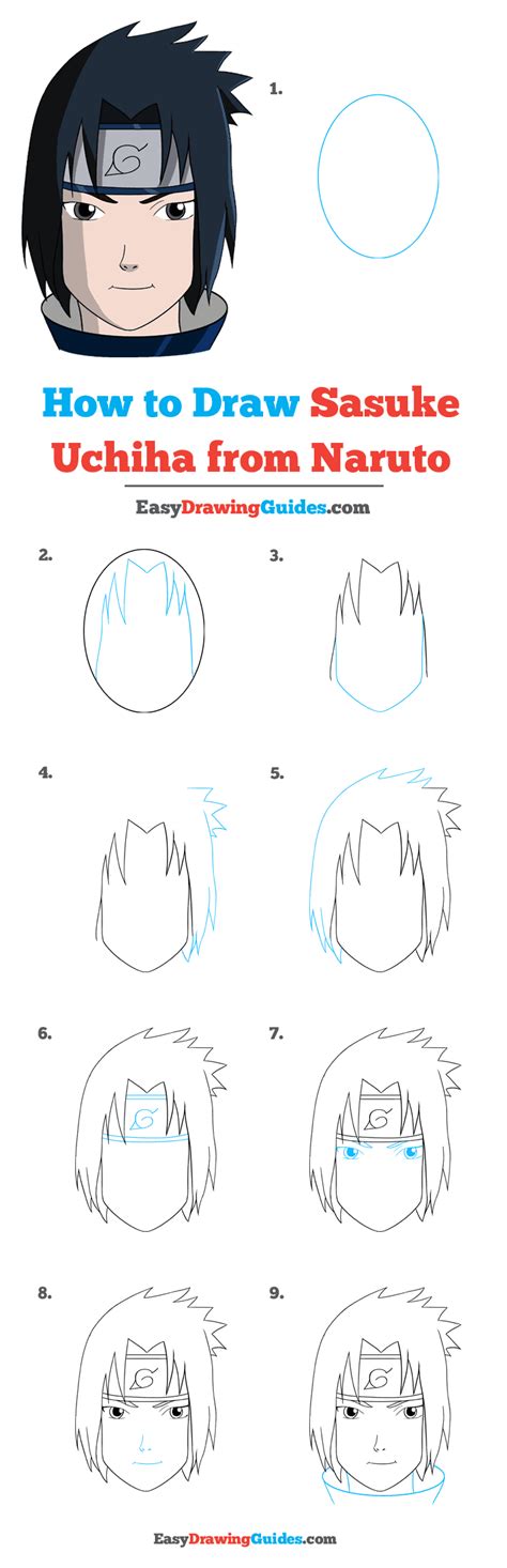 How to Draw Sasuke Step by Step Face - Pearle Acurt1963