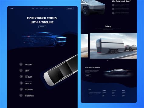 Tesla Cyber Truck Landing Page on Behance