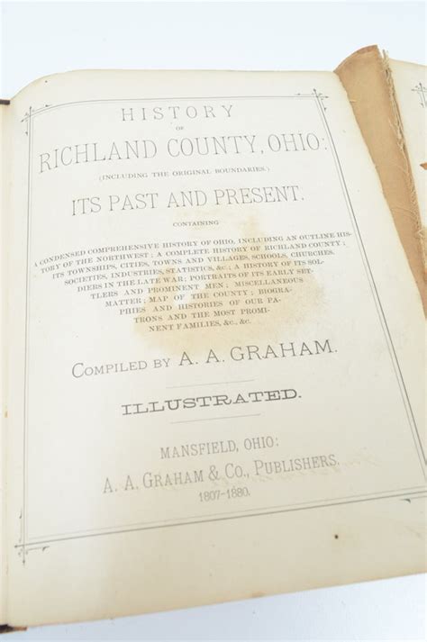 1880 "History of Richland County, Ohio" Book by A. A. Graham | EBTH