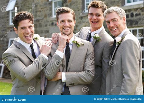 Groom With Best Man And Groomsmen At Wedding Stock Photo - Image: 33081208