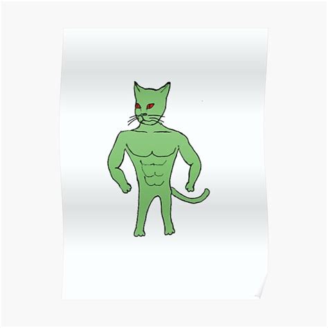 "Funny Muscular Cat -Buff Cat Meme" Poster for Sale by AnanthKDileep ...