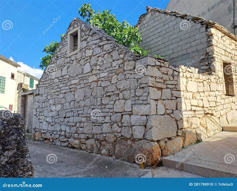 Stone Houses on a Tiny Island in Croatia Stock Photo - Image of house ...