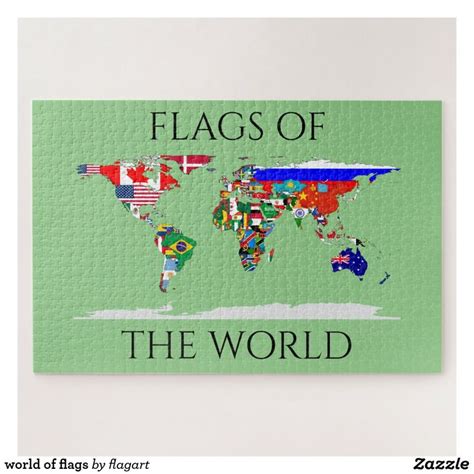 world of flags jigsaw puzzle | Zazzle | Make your own puzzle, Jigsaw ...