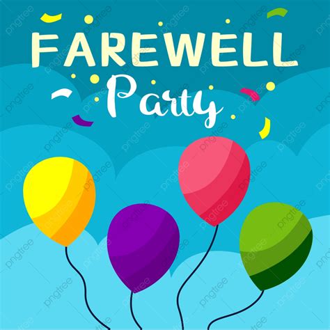 Farewell Party Card Template Celebration With Colorful Balloon Illustration Template Download on ...