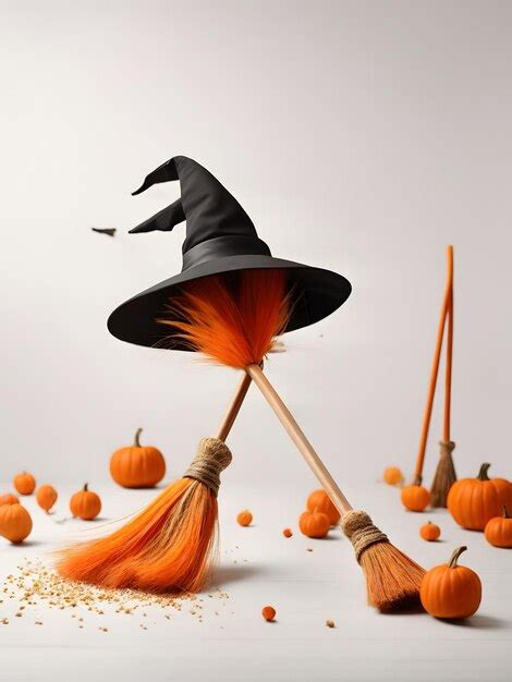 Premium Photo | Seamless witch background with brooms Flying broom for witches in the school of ...