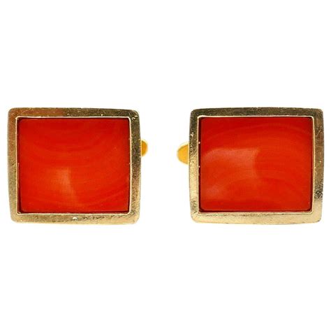 Carved Coral Octopus Cufflinks at 1stDibs