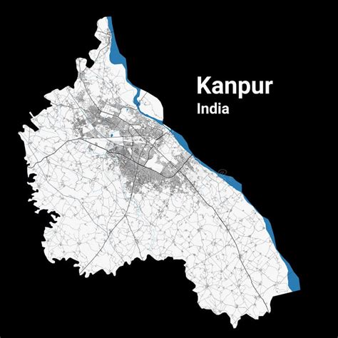 Kanpur Map. Detailed Map of Kanpur City Administrative Area. Cityscape ...