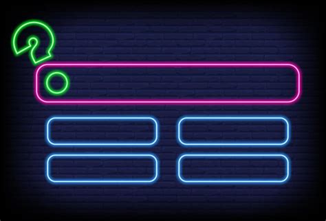 Neon quiz game template. Four options answers for knowledge exam in school, tv show. Vector ...