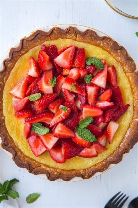 Strawberry Lemon Buttermilk Pie - Recipe Girl