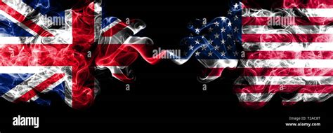 United states of america vs united kingdom great britain flags hi-res ...