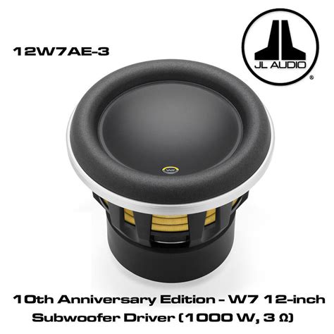 JL Audio 12W7AE-3 - 12" 1000 Watt RMS 3-Ohm Subwoofer Bass Subwoofer 12W7 | eBay