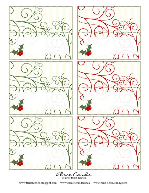 Christmas Place Cards Free Printable - Printable Word Searches