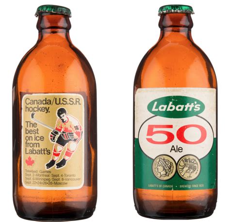 Labatt's 50 Ale Stubby Beer Bottle 1972 Canada/U.S.S.R. Hockey Promotion | HockeyGods