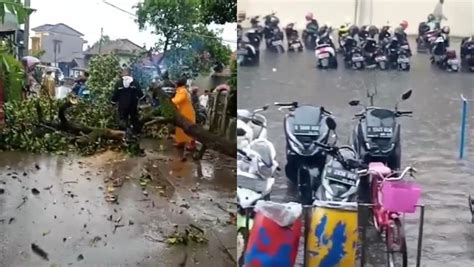 Pohon Tumbang dan Banjir Terjang Solokanjeruk