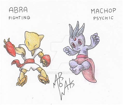 Fighting Abra and Psychic Machop by MAR0WAK on DeviantArt