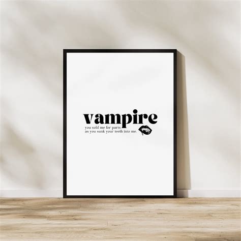 Olivia Rodrigo Vampire Print, Olivia Rodrigo Wall Art Modern Poster ...