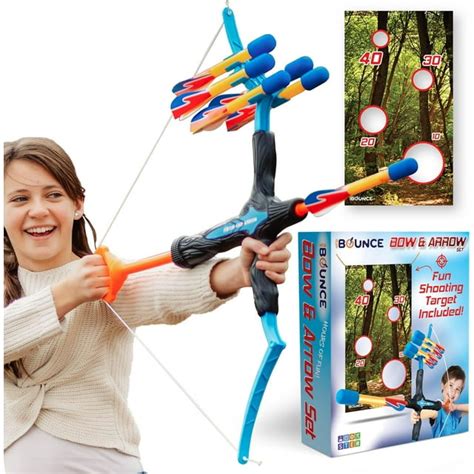 Free Shipping! New Bounce Kids Archery Set Complete Bow and Arrow Set with Bow Target Poster ...