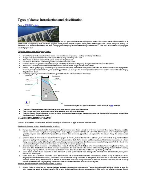 Types of Dams | PDF | Dam | Reservoir