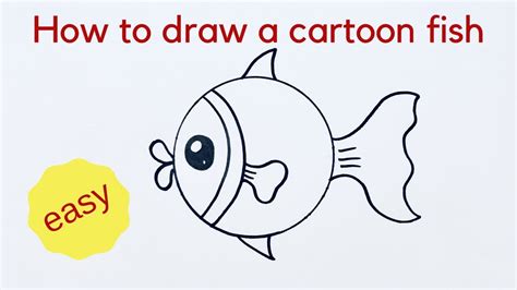 Beginners how to draw a cartoon fish - very easy - YouTube