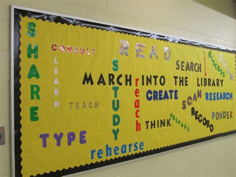 Wordle March High School Library Bulletin Board