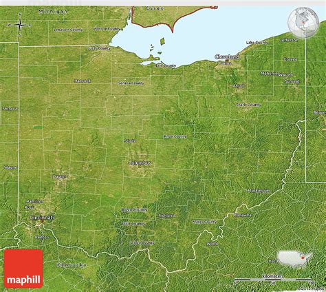 Satellite 3D Map of Ohio