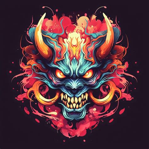 Premium AI Image | Evil Detailed Illustration on a Black background ...