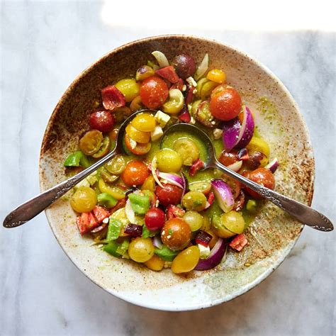 Cherry Tomato Salad with Mint & Cilantro Vinaigrette - Craving Tasty